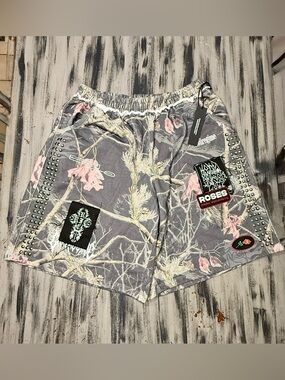Civil Regime Studded Realtree Shorts With Pink Floral and Patchwork NWT Rare!